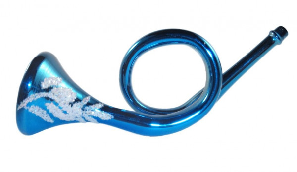 Trompete - Horn blau Cristbaumschmuck Glas