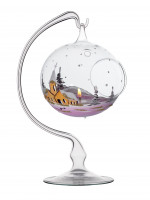 Windlicht-Teelicht - Kugel  rot mit Glasständer Lauschaer Glasartikel Windlicht-Teelicht - Kugel  rot mit Glasständer Lauschaer Glasartikel