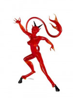 Erotischer  Glas Teufel - Frau rot / schwarz Original Handarbeit aus Lauscha Erotischer  Glas Teufel - Frau rot / schwarz Original Handarbeit aus Lauscha