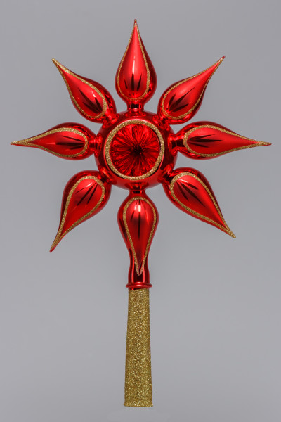 Sternspitze Rot mit Reflex Lauschaer Glasartikel