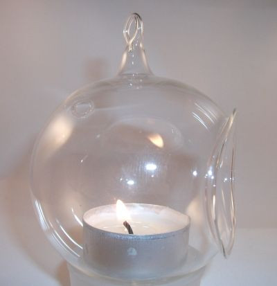 Windlicht Teelicht Kugel  für Weihnachtsbaum 7cm 1St.