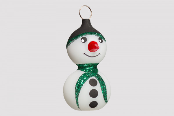 Christbaumschmuck Schneemann grün mundgeblasen Lauschaer- Glasartikel