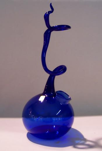 Rosenvase kobaltblau Lauschaer- Glasartikel