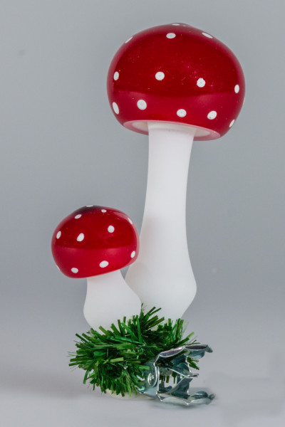 Fliegenpilz - Doppelpilz - rund Lauschaer- Glasartikel