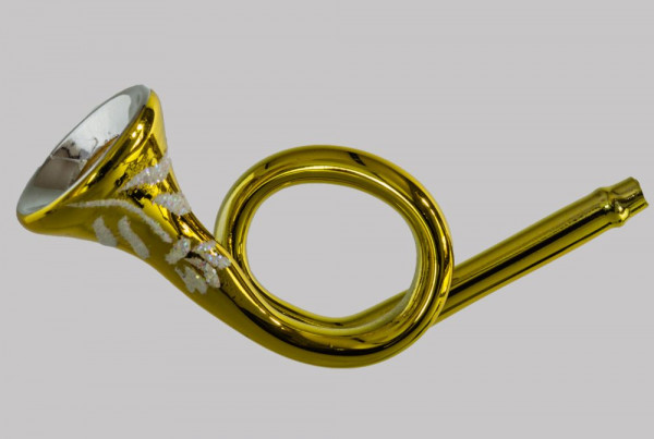 Trompete - Horn gold Christbaumschmuck Glas