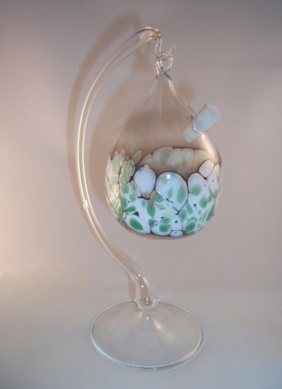 Obstfliegenfalle grün + Ständer Klarglas Lauschaer- Glasartikel