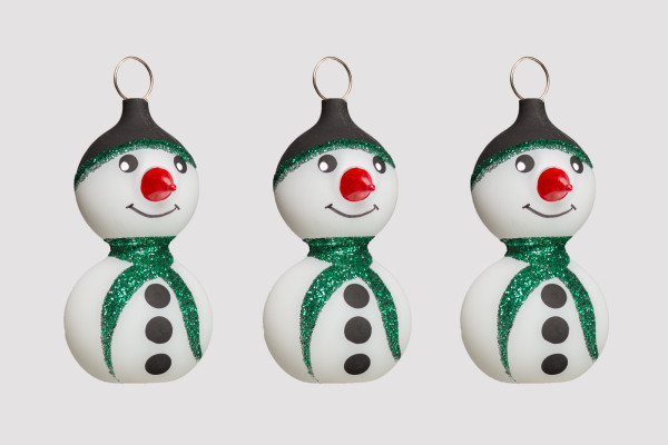 Schneemann grün 3Stück