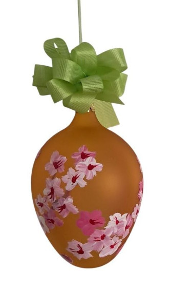 Ostereier mit Kirschblüten 6cm mundgeblasen und handbemalt
