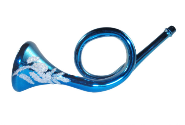 Trompete - Horn  blau Cristbaumschmuck Glas