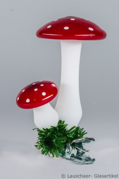 Fliegenpilz - Doppelpilz - flach Lauschaer- Glasartikel