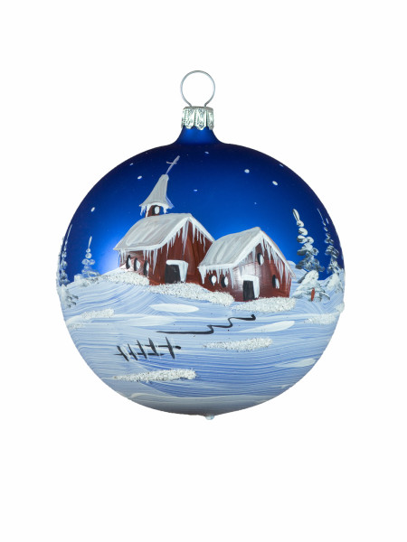 Weihnachts- Fensterkugel 10cm blau Motiv 2