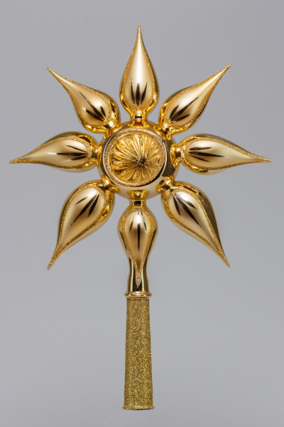 Sternspitze gold mit Reflex Original Lauschaer Christbaumschmuck