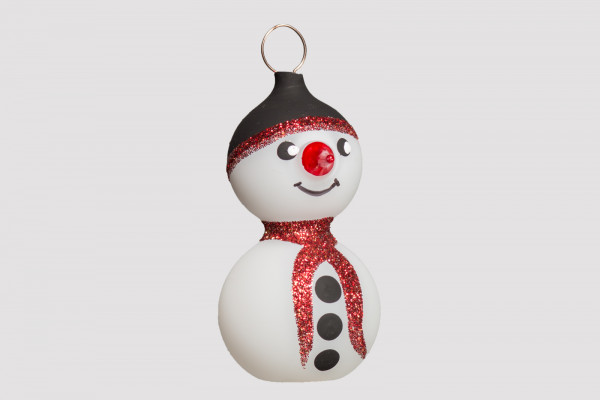 Christbaumschmuck Schneemann rot mundgeblasen Lauschaer- Glasartikel