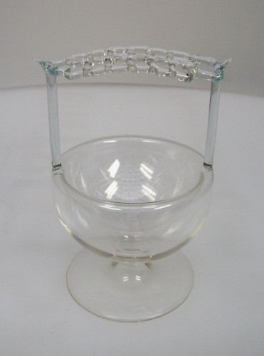 Bowlespießergefäß Glas Körbchen klarglas Lauschaer Glasartikel