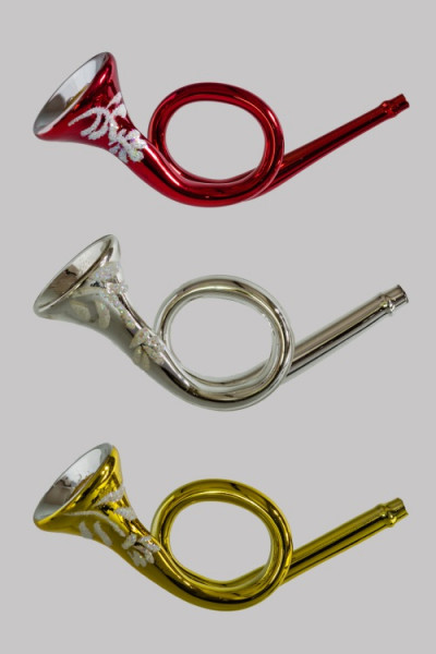Trompete - Horn Christbaumschmuck Glas  3er Set