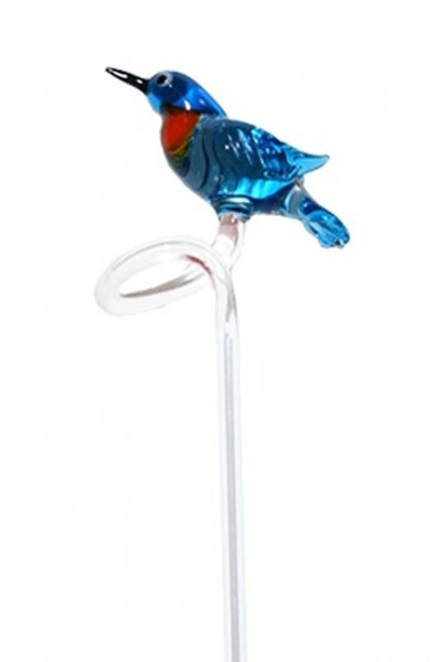 Orchideenstab Glas Eisvogel handarbeit Lauschaer- Glasartikel