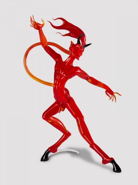 Erotischer Glas Teufel rot Original Handarbeit aus Lauscha
